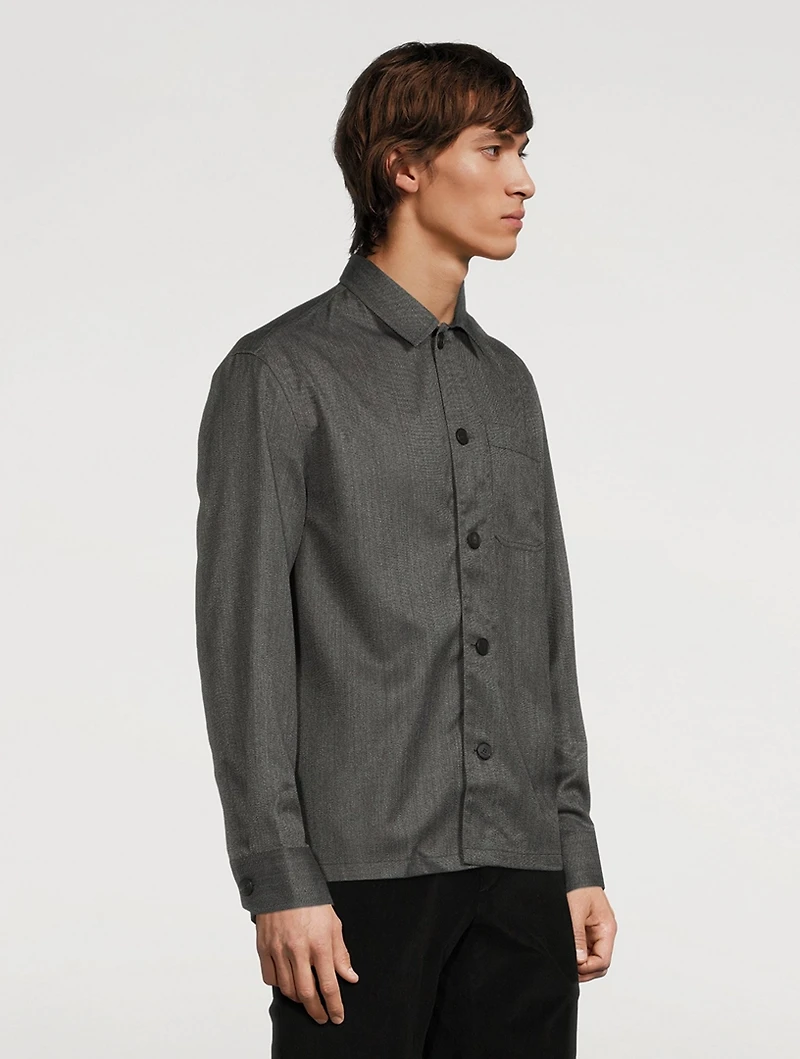 Virgin Wool Super 120's Workwear Shirt