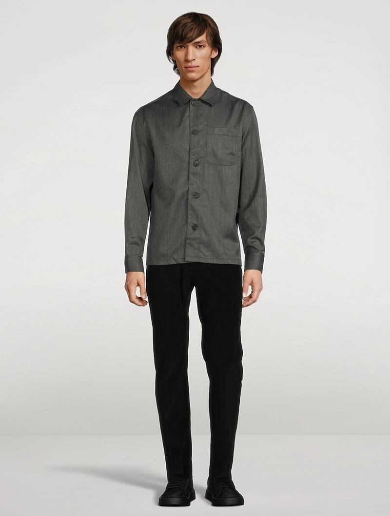 Virgin Wool Super 120's Workwear Shirt