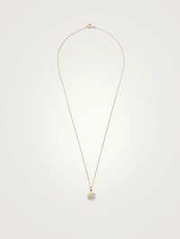 North Star 10K Gold Pendant With Pavé Diamonds