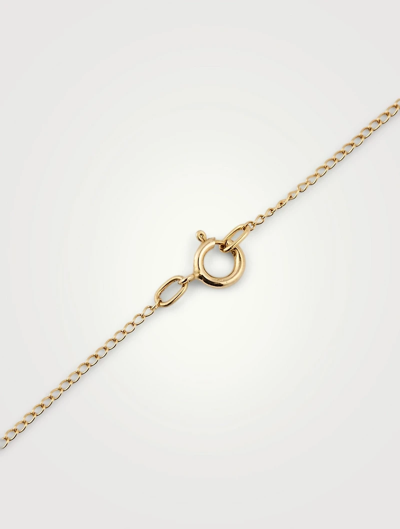 North Star 10K Gold Pendant With Pavé Diamonds