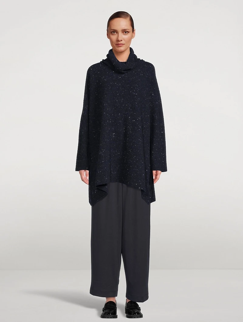 Monks Tweed Turtleneck Long Sweater