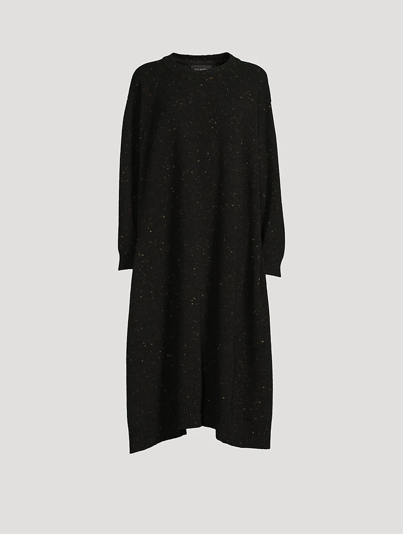Oversized Tweed Knit Midi Dress