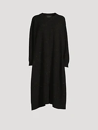 Oversized Tweed Knit Midi Dress