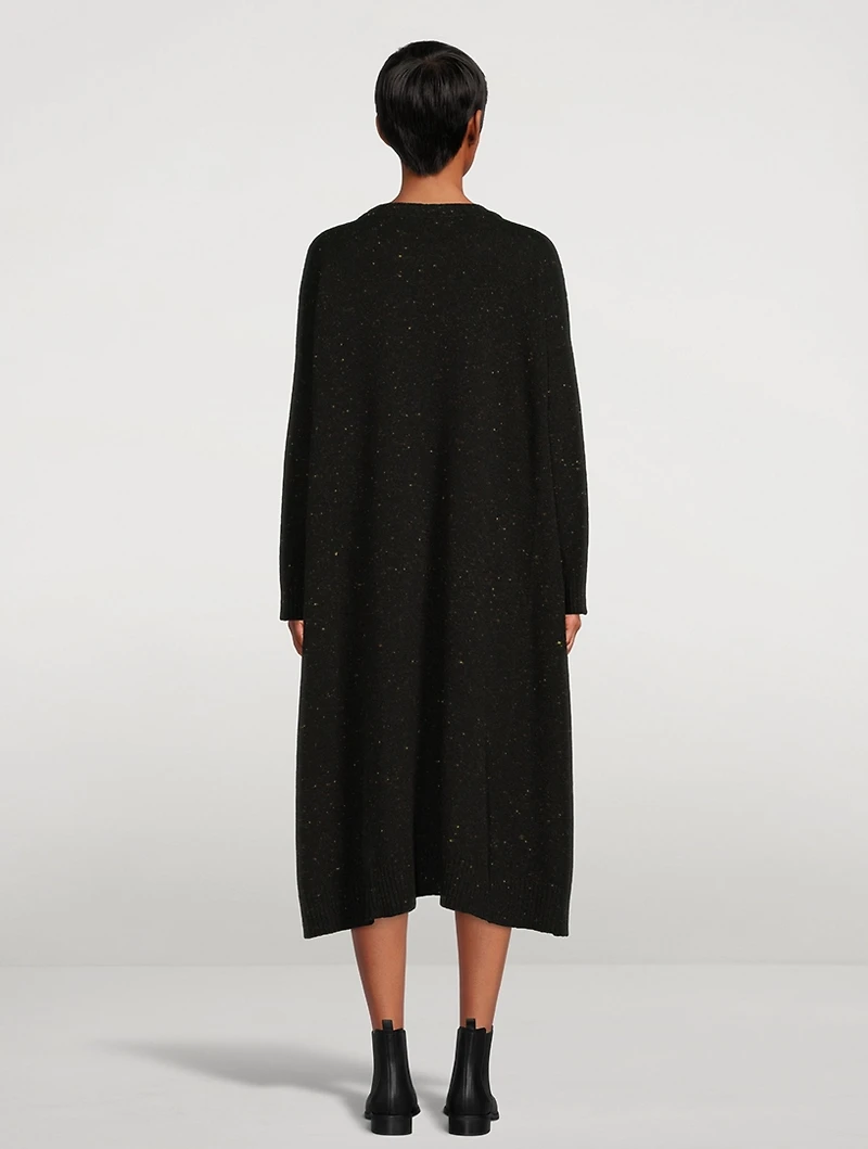 Oversized Tweed Knit Midi Dress