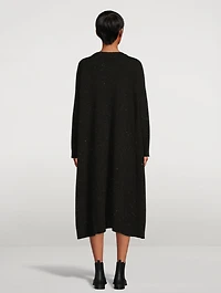 Oversized Tweed Knit Midi Dress