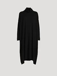 Scrunch-Neck Cashmere Sweater Dress
