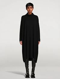 Scrunch-Neck Cashmere Sweater Dress