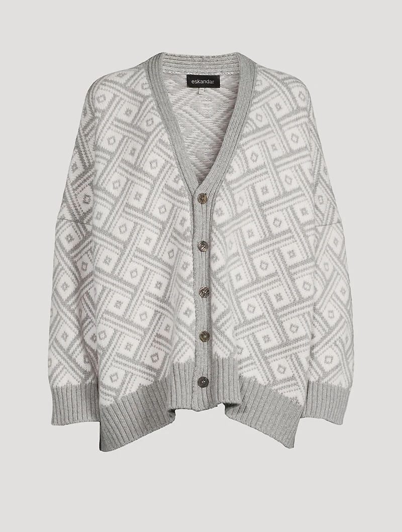 Jacquard Cashmere Cardigan