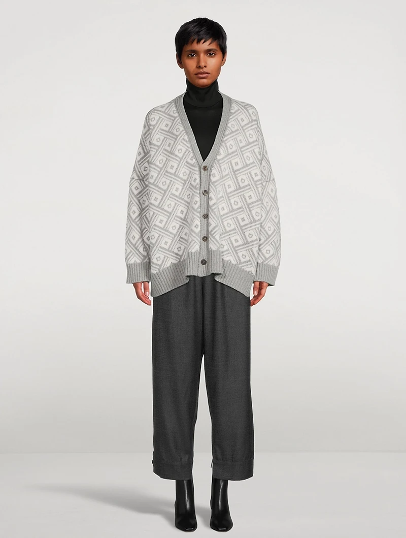 Jacquard Cashmere Cardigan
