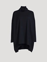 Scrunch-Neck Cashmere Long Sweater