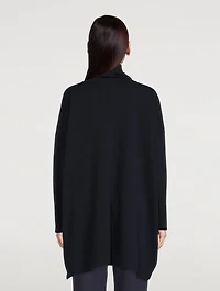 Scrunch-Neck Cashmere Long Sweater