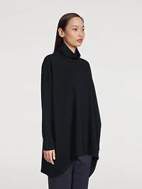 Scrunch-Neck Cashmere Long Sweater