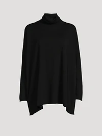 Raw-Edge Scrunch-Neck Cashmere Sweater