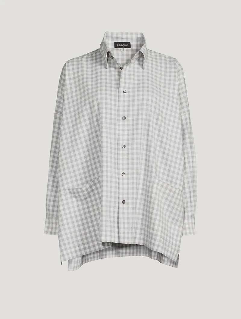 Cotton Shirt Jacket Gingham Print