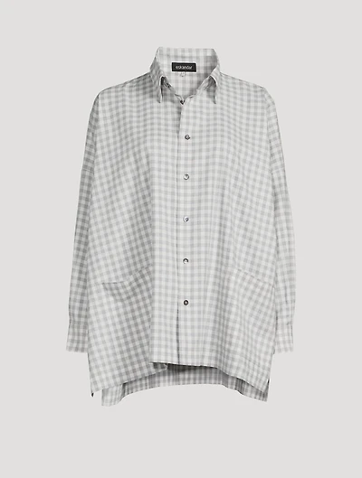 Cotton Shirt Jacket Gingham Print