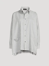 Cotton Shirt Jacket Gingham Print
