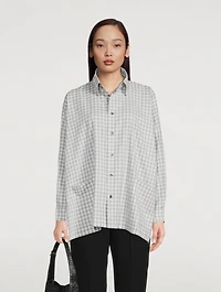 Cotton Shirt Jacket Gingham Print