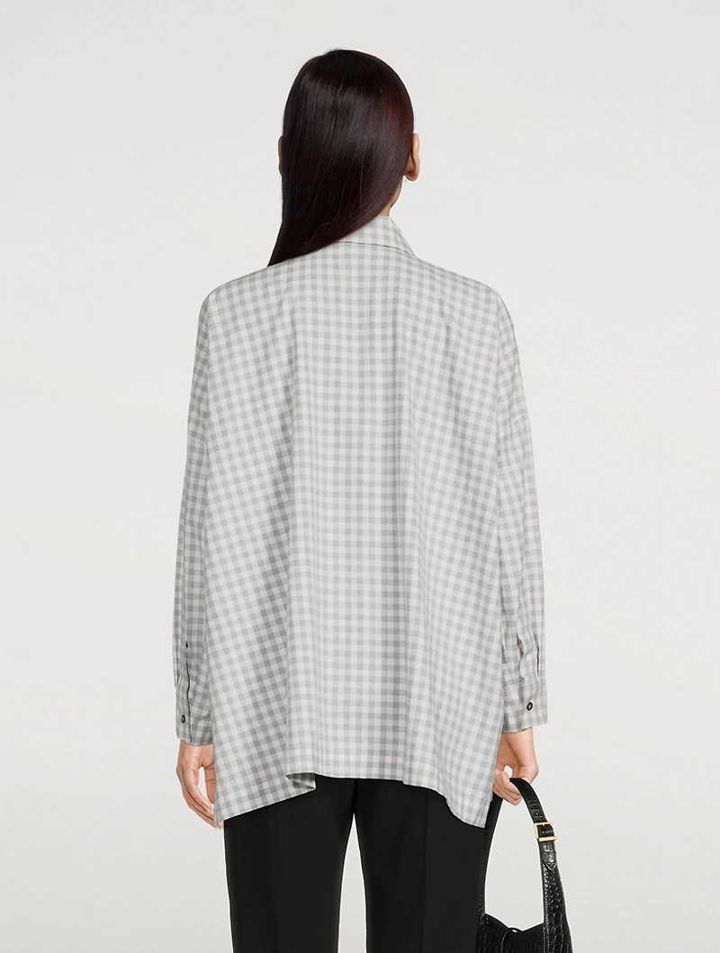 Cotton Shirt Jacket Gingham Print