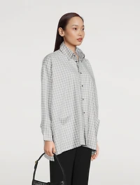 Cotton Shirt Jacket Gingham Print