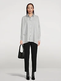 Cotton Shirt Jacket Gingham Print