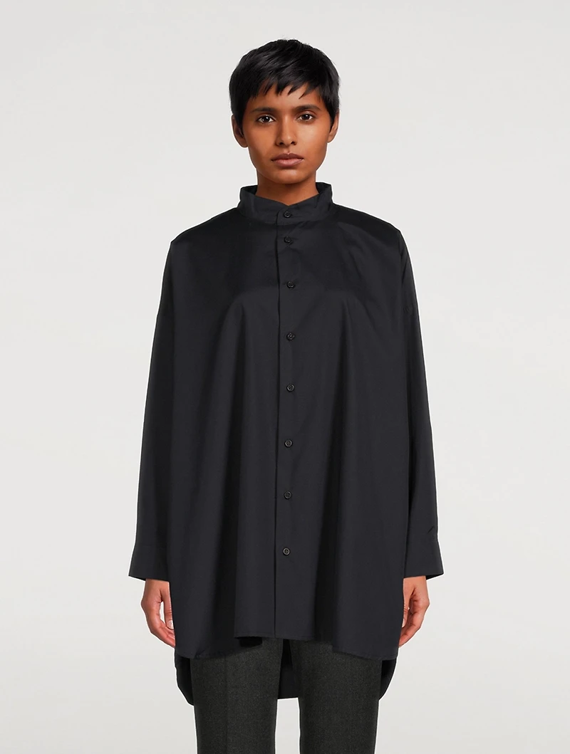 Cotton Poplin A-Line Shirt
