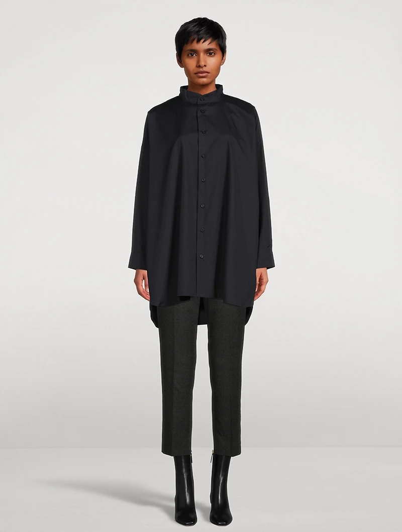 Cotton Poplin A-Line Shirt