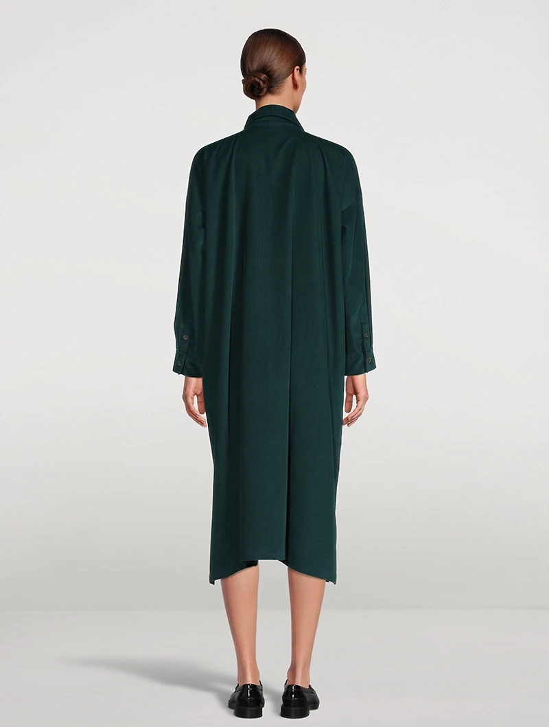 Corduroy Midi Shirt Dress