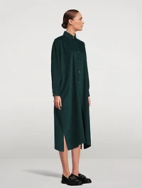 Corduroy Midi Shirt Dress