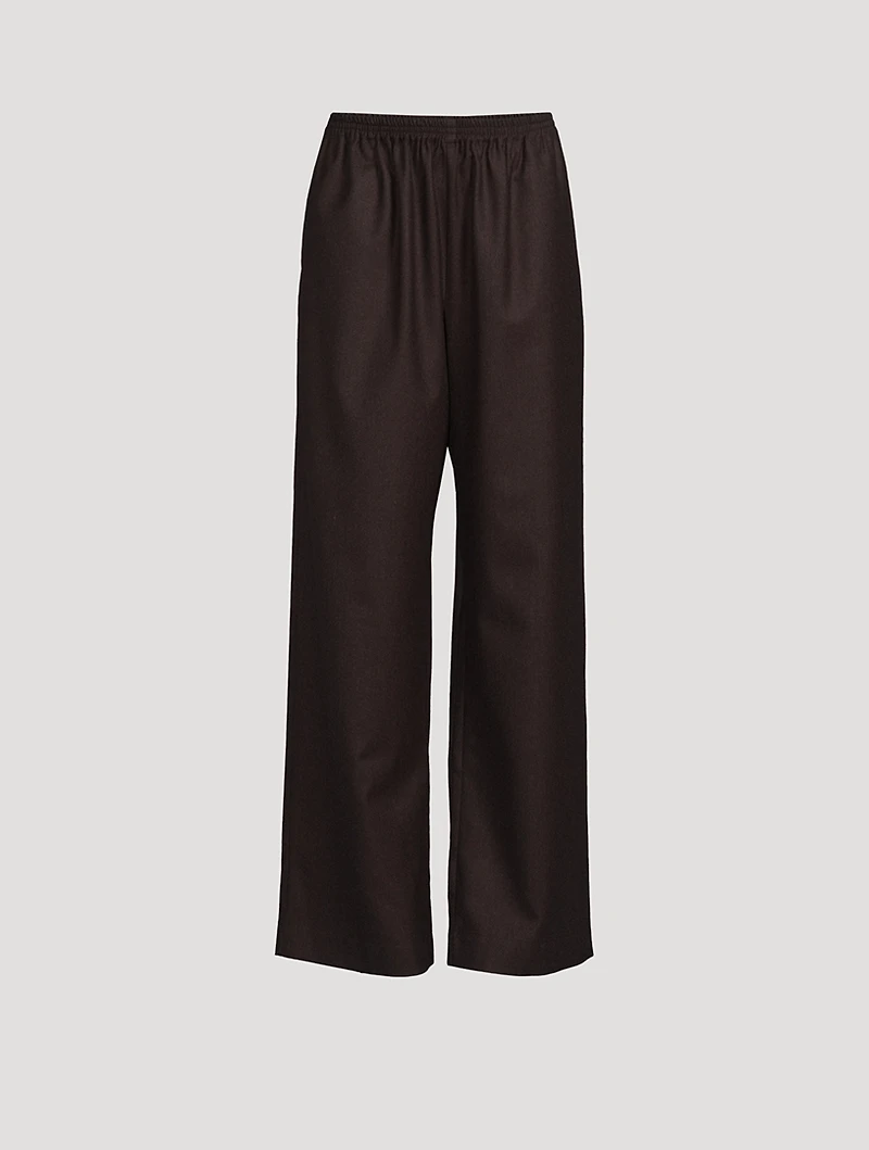 Stretch-Wool Wide-Leg Trousers