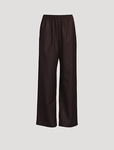 Stretch-Wool Wide-Leg Trousers