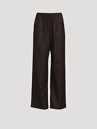 Stretch-Wool Wide-Leg Trousers