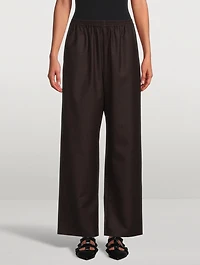 Stretch-Wool Wide-Leg Trousers