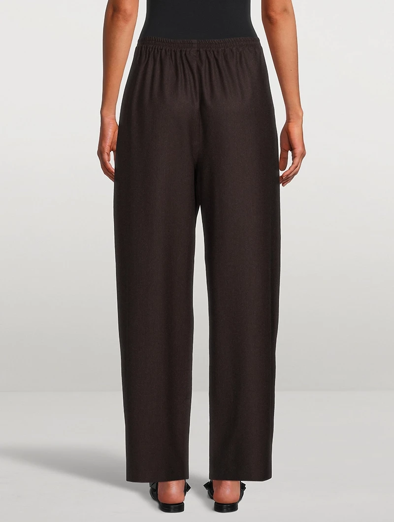 Stretch-Wool Wide-Leg Trousers