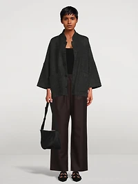 Stretch-Wool Wide-Leg Trousers