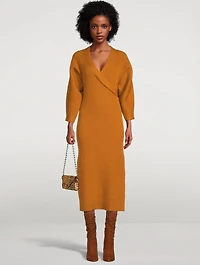 Samira Organic Cotton Knit Long-Sleeve Midi Dress