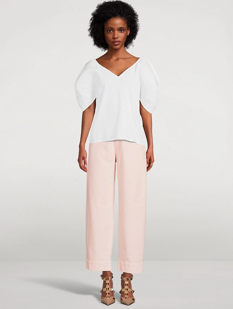 Gia Organic Cotton Straight-Leg Pants