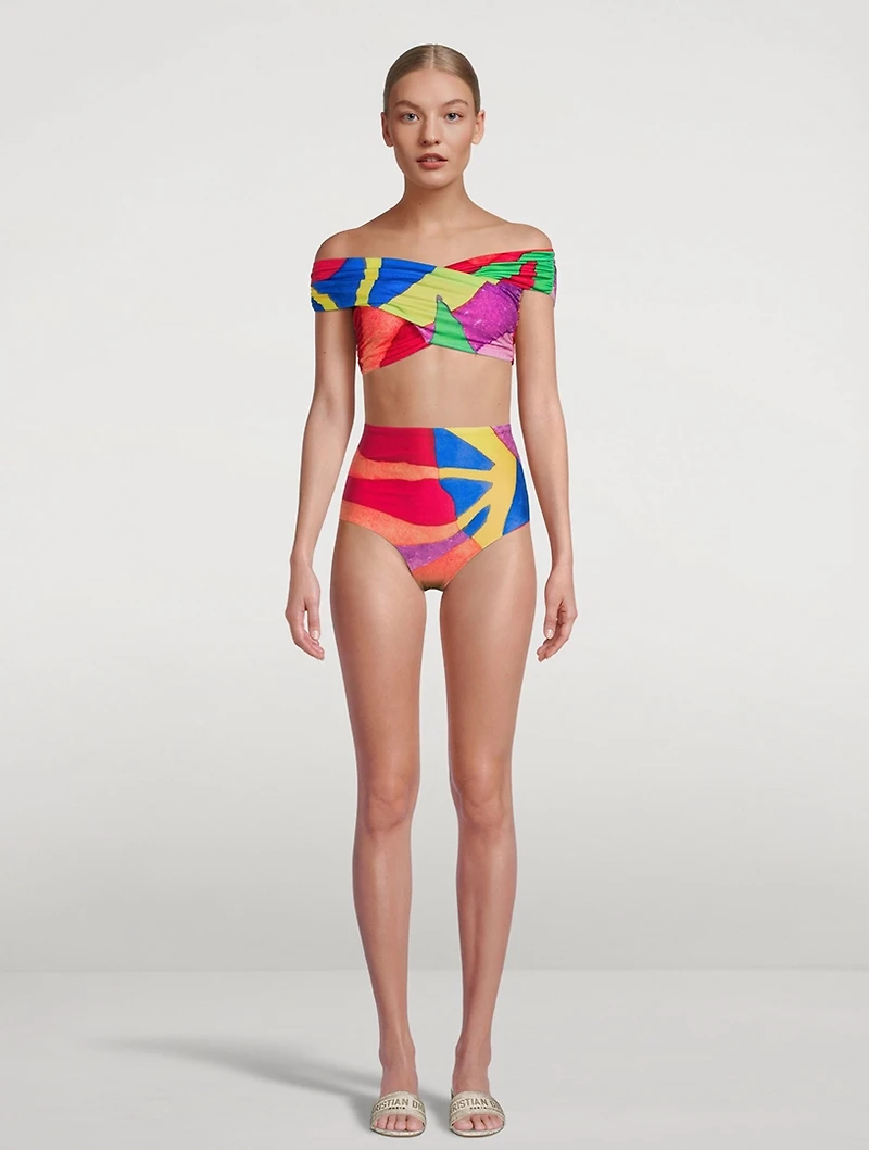 Lydia High-Waisted Bikini Bottom Petaluma Print