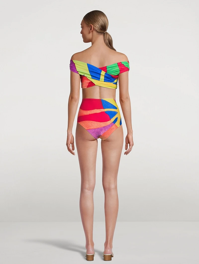 Lydia High-Waisted Bikini Bottom Petaluma Print