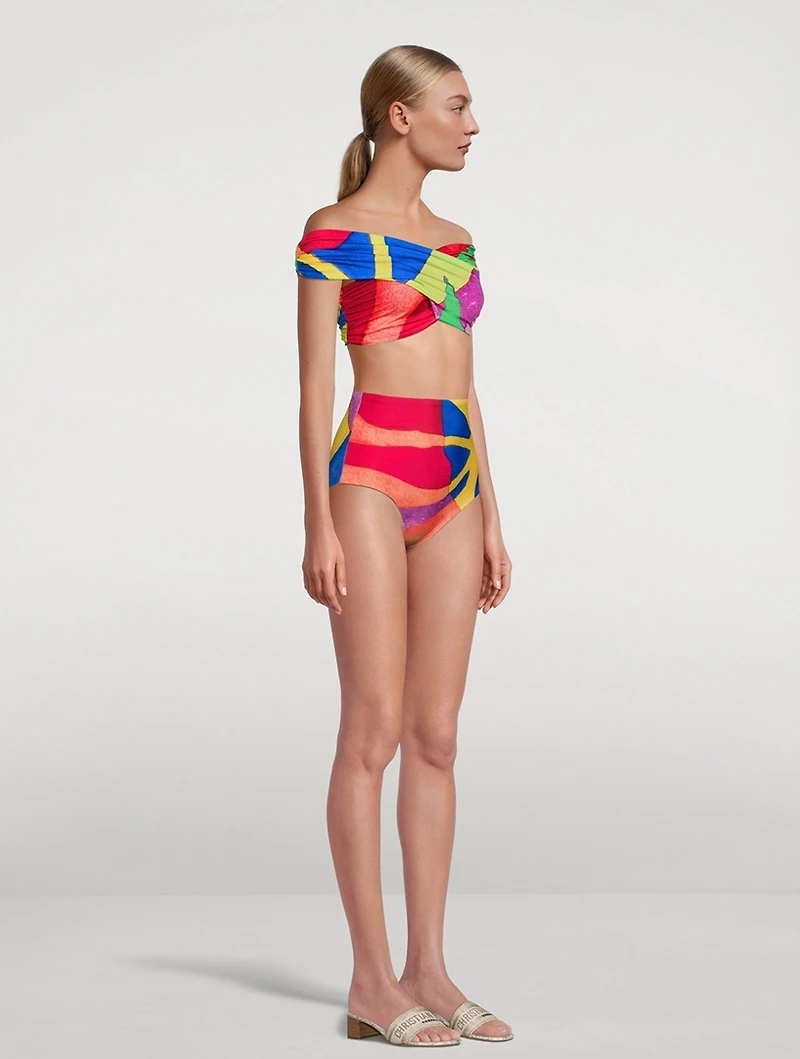 Lydia High-Waisted Bikini Bottom Petaluma Print