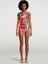Lorina Off-The-Shoulder Bikini Top Petaluma Print