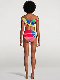 Lorina Off-The-Shoulder Bikini Top Petaluma Print
