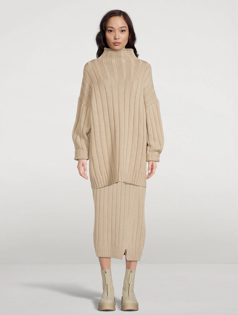 Dejan Cashmere Midi Skirt