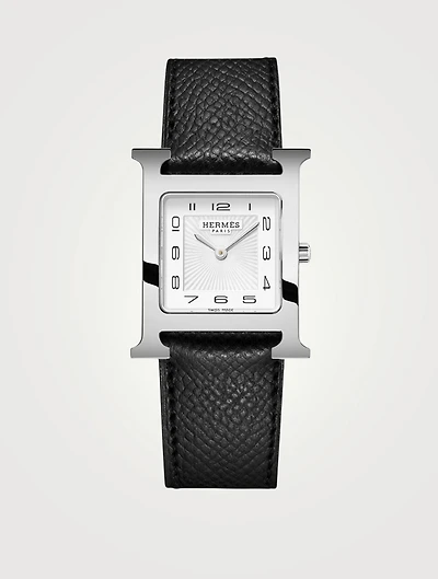 Heure H MM Leather Strap Watch