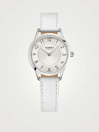 Slim D'Hermès TPM Alligator Strap Watch, 25mm