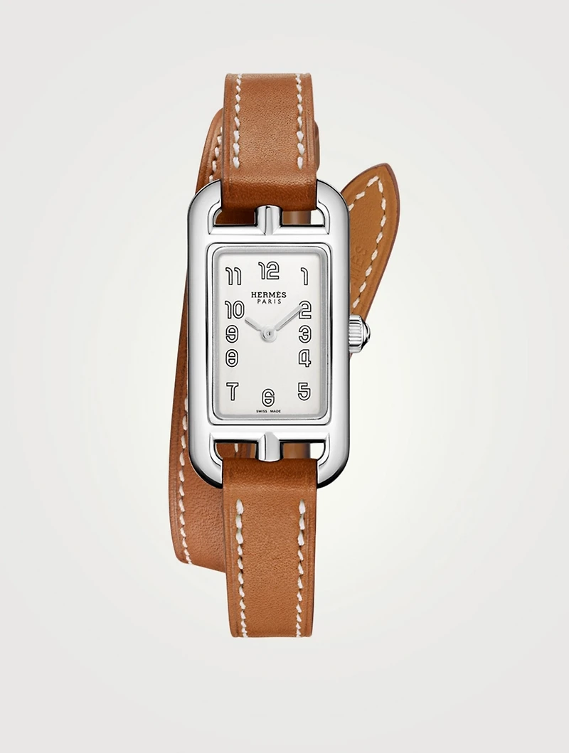 Nantucket TPM Double Tour Leather Strap Watch