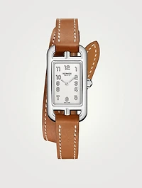 Nantucket TPM Double Tour Leather Strap Watch