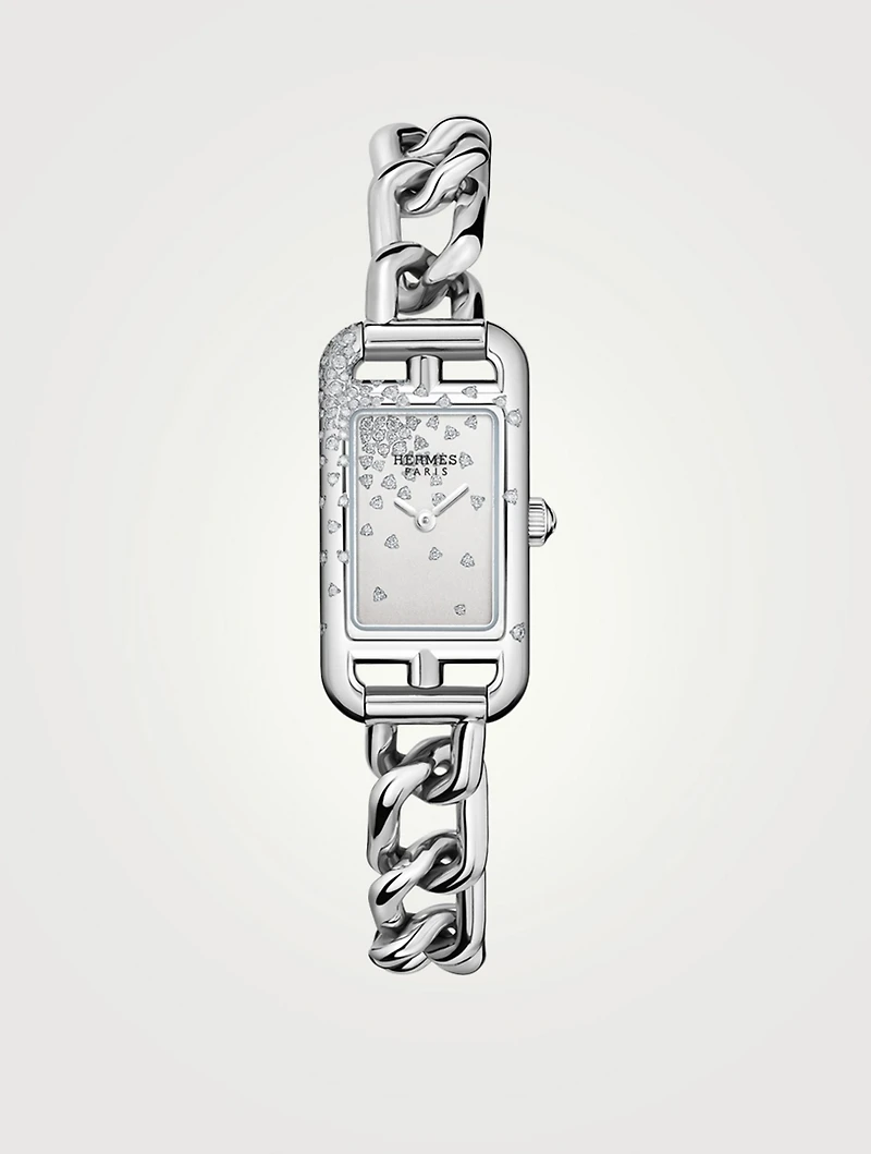 Nantucket TPM Single Tour Bracelet Watch With Diamonds, 17 x 23mm