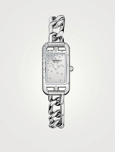 Nantucket TPM Single Tour Bracelet Watch With Diamonds, 17 x 23mm