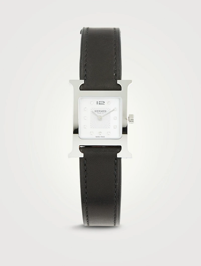 Heure H PM Single Tour Leather Strap Watch