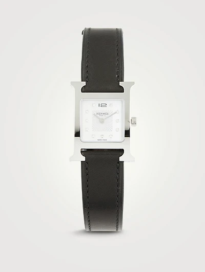 Heure H PM Single Tour Leather Strap Watch